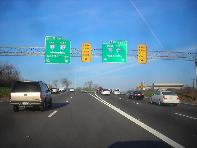 Memphis-nashville fork in Tennessee highway