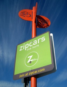 zipcars live here sign