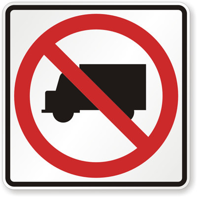 No trucks allowed sign