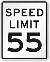 Speed limit 55 sign