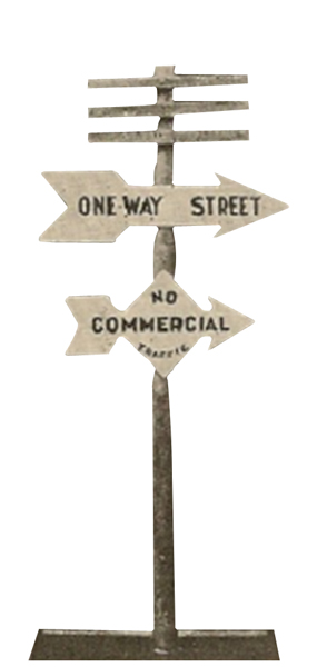 one way sign - no commercial traffic 1940