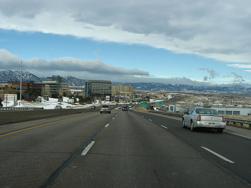 U.S. 36 with buildings