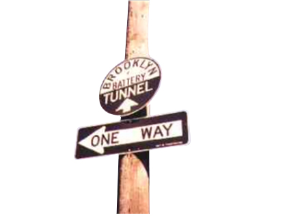 One way sign 1960