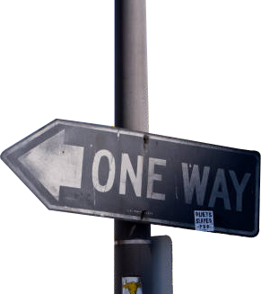 One way sign 1960s