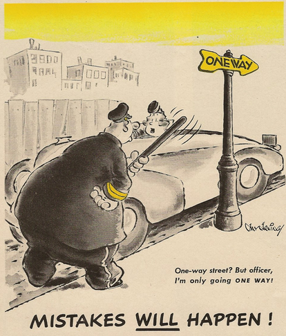 vintage one way sign comic