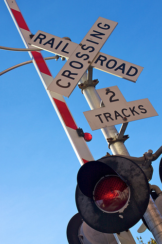 Railroad crossing sign