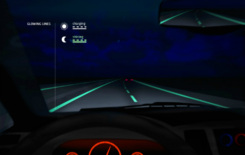 glowing highway lines