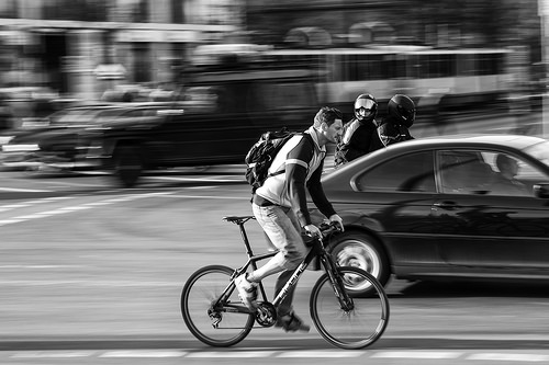 car and bike sharing road