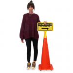 New traffic and sidewalk signs